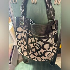 Coach Signature Black and‎ Gray Shoulder Bag